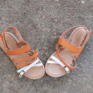 Orange and White, Old Navy girl sandals size 11